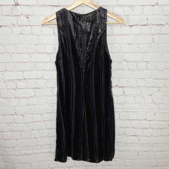 ASTR the Label Black Molly Dress Velvet Stripe Sleeveless Womens Medium New Date - Picture 5 of 7
